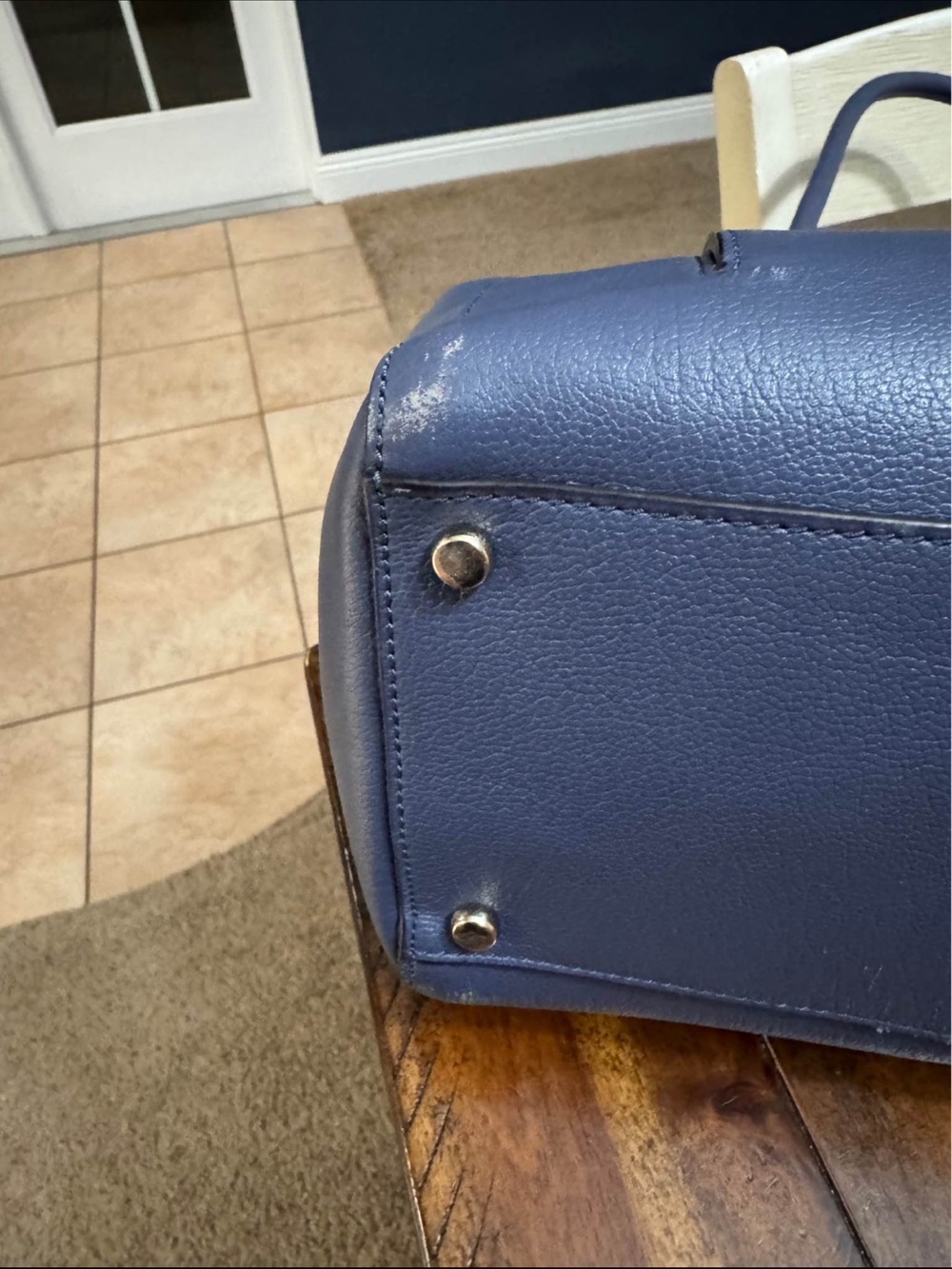 kate spade navy leather tote with tassel accent - Picture 4 of 4